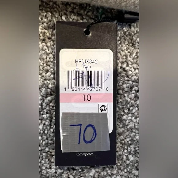 NWT Tommy Hilfiger Light Gray Blazer Suit Jacket with Navy Trim Size 10 - Picture 3 of 8